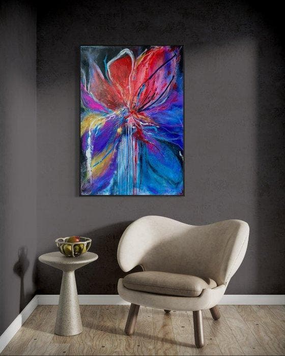 Magdalena Bautsch - Flower Moon, Antiek en Kunst, Kunst | Schilderijen | Modern