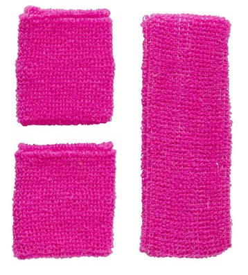 Neon Roze Zweetbandjes 2 delig, Verzenden, Nieuw