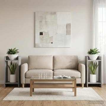 vidaXL Plantenstand 2 st Grijs Sonoma 30 x 30 x 60 cm, Verzenden, Nieuw