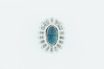 Zonder minimumprijs - Hanger Platina - 1.58ct. tw. Saffier -