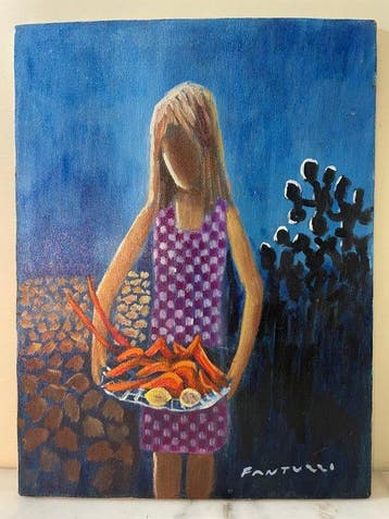 Eliano Fantuzzi (1909–1987) - Ragazza con cesta con aragosta