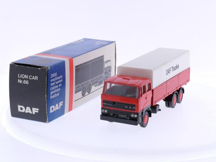 Schaal 1:50 Lion Car Nr.66 Daf 2800 Vrachtauto met kantel..., Hobby en Vrije tijd, Modelauto's | 1:50, Gebruikt, Ophalen of Verzenden