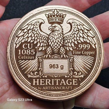 963 g - Koper .999 - Artisancraft (Zonder minimumprijs)