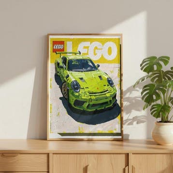 EGO - LIME BRICK GT3 - 1/5 SIGNÉE COA - 40x60 cm, Kinderen en Baby's, Nieuw