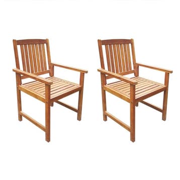 Acacia Tuinstoelen (2st) | Retour deal | Sla je slag!, Tuin en Terras, Verzenden, Zo goed als nieuw, Hout