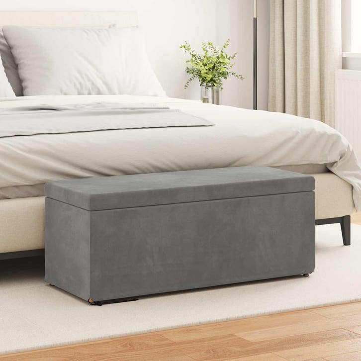 vidaXL Kruk Donkergrijs 101 x 41 x 40 cm Velvet en, Huis en Inrichting, Barkrukken, Nieuw, Verzenden