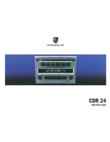 2005 PORSCHE CDR 24 INSTRUCTIEBOEKJE ENGELS