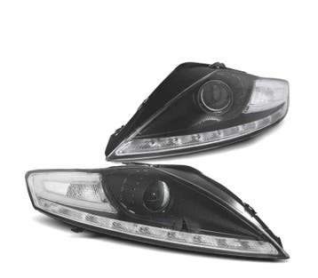 PHARES FORD MONDEO 07-10 DAYLIGHT LED FOND NOIR, Verzenden