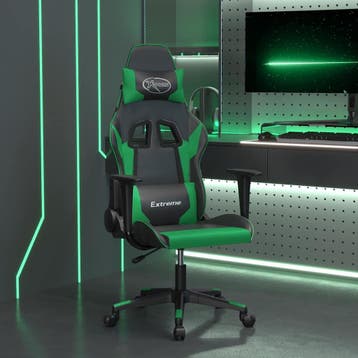 vidaXL Massage gamestoel kunstleer zwart en groen, Verzenden