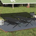 vidaXL Opvouwbaar Campingbed 2 pcs Zwart 210 x 80 x 46 cm, Caravans en Kamperen, Kampeeraccessoires, Verzenden, Nieuw