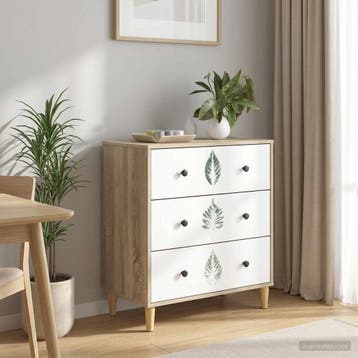 vidaXL Ladekast HANAU Groene bladerenprint 66 x 36,5 x 75 cm, Verzenden
