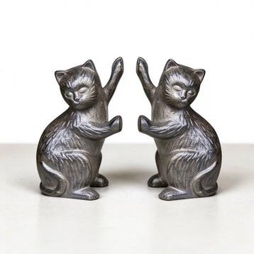 Statue, Retro cast iron cat bookend - 21 cm - Fonte