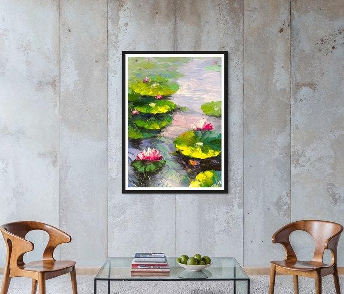Victoria Lemée - Nymphéa Huile sur Toile XL, Antiek en Kunst, Kunst | Designobjecten