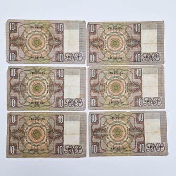 Nederland. - 6 x 10 Gulden - 1938/1939 - PL36 (Zonder