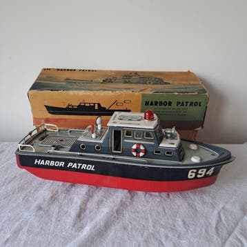 Bandai - Harbor Patrol 694 - Opwindbaar blikken speelgoed -