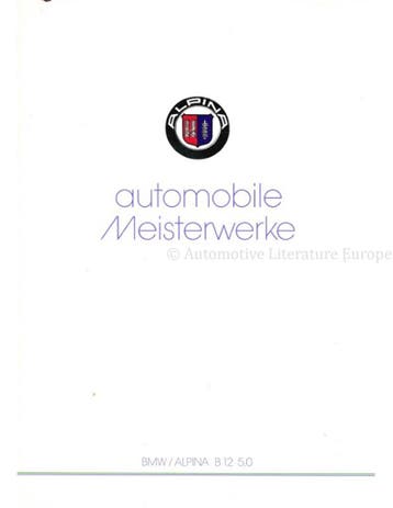 1989 BMW ALPINA B12 5.0 BROCHURE DUITS