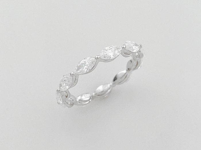 Zonder minimumprijs - Ring - 14 karaat Witgoud - 2.30ct. tw., Handtassen en Accessoires, Ringen