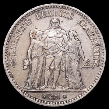 Frankrijk. 5 Francs 1849-A Hercule (Zonder minimumprijs)