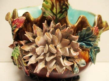 Jardinière - poterie émaillée, barbotine - vide poche