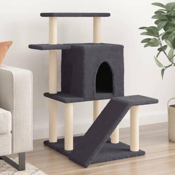 vidaXL Kattenmeubel met sisal krabpalen 97 cm donkergrijs, Verzenden