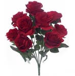 Zijden Rozen Rood 9 knoppen Boeket 45 cm, Nieuw