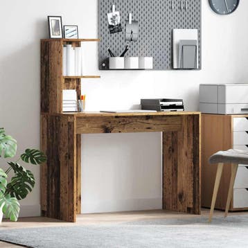 vidaXL Bureau Oud Hout 102 x 50 x 124 cm Bewerkt hout, Verzenden