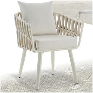 Stoel Lugano in rope-design met aluminium frame - beige, Tuin en Terras, Verzenden, Nieuw