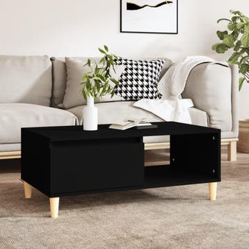 vidaXL Salontafel 90x50x36,5 cm bewerkt hout zwart, Verzenden, Nieuw