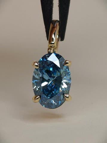 Pendentif - 14 carats Or jaune - 2.02ct. tw. Bleu Diamant
