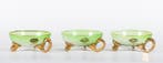 Unieke set groene art nouveau glazen/schaaltjes. Frankrijk,, Antiek en Kunst, Antiek | Glaswerk en Kristal