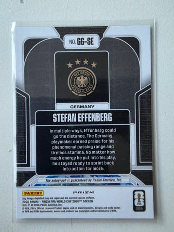 2026 Panini Prizm Stefan Effenberg GG-SE Gesigneerde kaart,