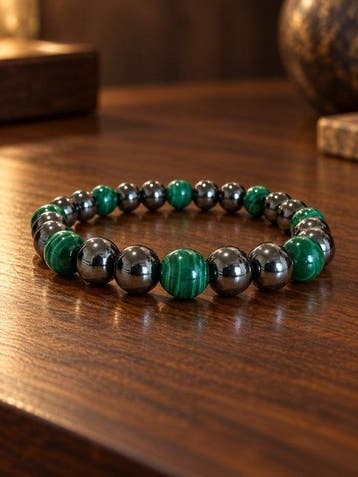 Malachite et Hématite - Bracelet de Protection et de