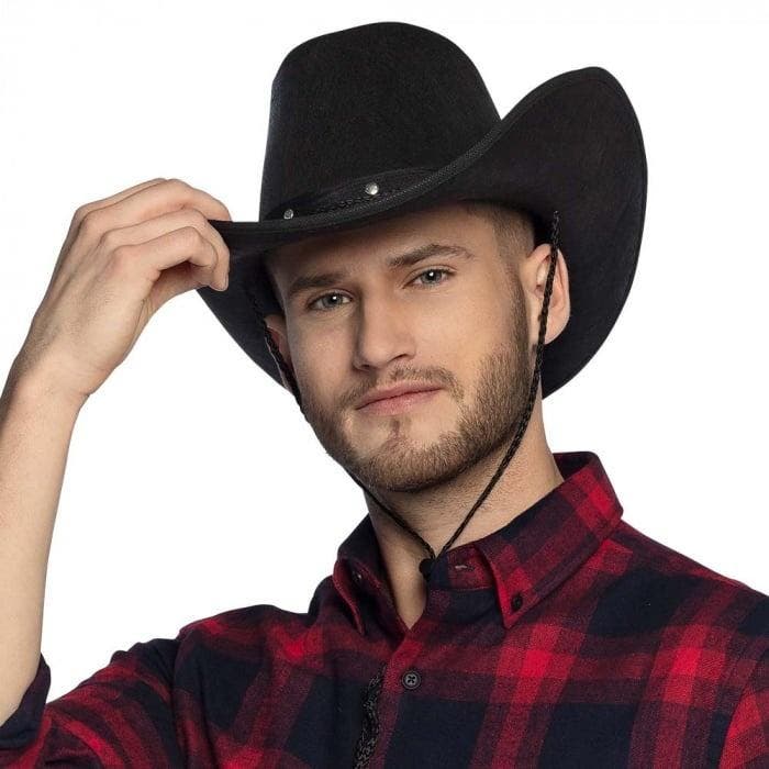 Cowboyhoed Zwart 45cm, Hobby en Vrije tijd, Feestartikelen, Nieuw, Verzenden