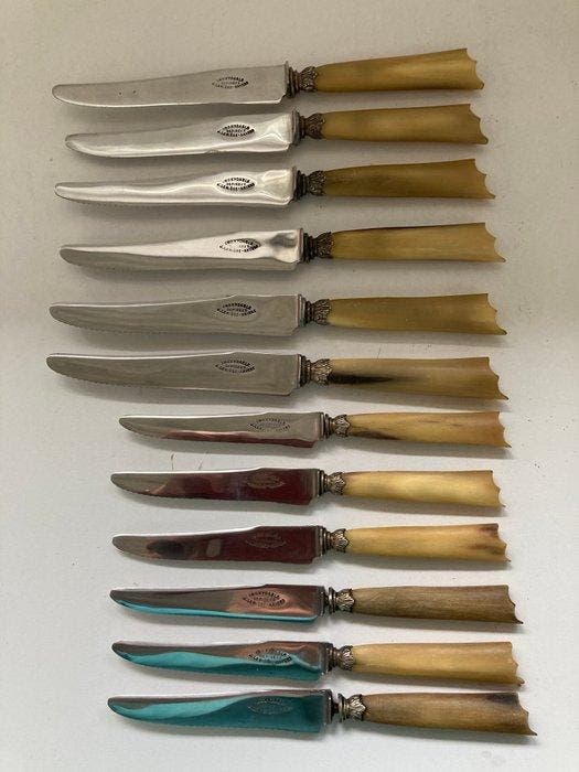 Depireux - Ménagère - Set de couteaux de table Art Déco dans, Antiek en Kunst, Curiosa en Brocante