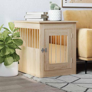 vidaXL Hondenbench 55x75x65 cm bewerkt hout sonoma, Dieren en Toebehoren, Verzenden, Nieuw