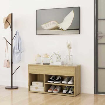 vidaXL Schoenenbank 80x30x45 cm bewerkt hout sonoma, Verzenden