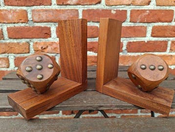 Boekensteunen (2) - Teak, Koper