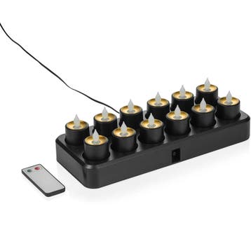 LED Kaarsen | Zwart | Warm Wit (2700K) | 12 Stuks |, Zakelijke goederen, Horeca | Keukenapparatuur, Verzenden, Nieuw in verpakking