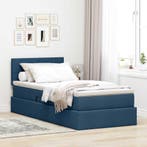 vidaXL Opbergbed met LED met hoofdeinde Blauw 90 x 190 cm, Verzenden, Nieuw