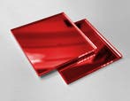 Set van 30 kleine vierkante spiegeltjes (3x30x30 mm, rood), Verzenden