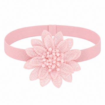 Haarband met Gehaakte Bloem - Lichtroze, Handtassen en Accessoires, Nieuw