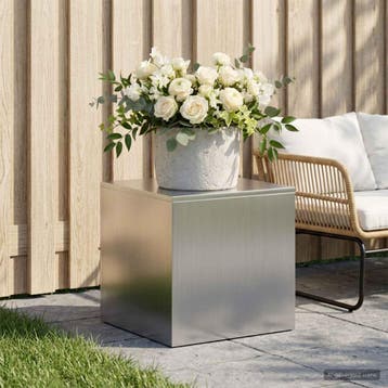 vidaXL Plantenstand zilver 40 x 40 x 40 cm Staal, Jardin & Terrasse, Verzenden