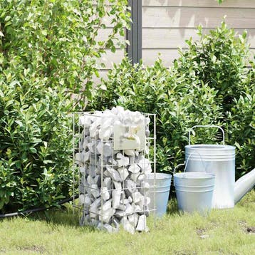 vidaXL Gabionkraan Zilver 26 x 25 x 50 cm Roestvrij staal, Tuin en Terras, Verzenden, Nieuw