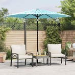 vidaXL Parasol met stalen paal 268x268x226 cm blauw, Verzenden