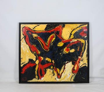 Broer Dobbelsteen (1936-2019) - Geel, Zwart en Rood, Antiek en Kunst