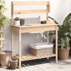 vidaXL Oppottafel met spoelbak 147,5x44x139,5 cm massief, Tuin en Terras, Verzenden, Nieuw