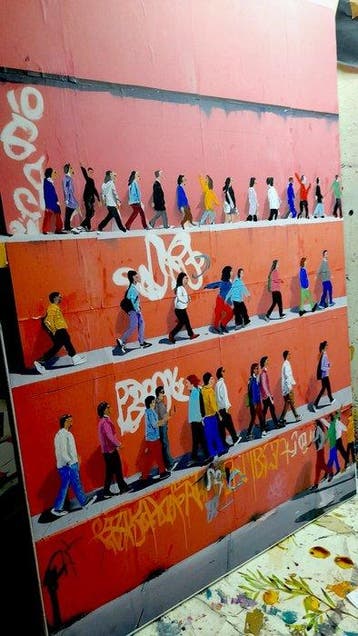 Giorgio Stocco - Street art- opera originale unica, Antiek en Kunst