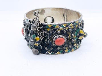 Traditionele Berberse Amazigh-armband uit Kabylie - zilver,, Antiek en Kunst