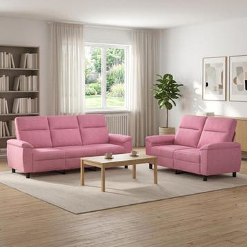 vidaXL bank / zetelstel 2 pcs Roze Stof, Huis en Inrichting, Verzenden, Nieuw