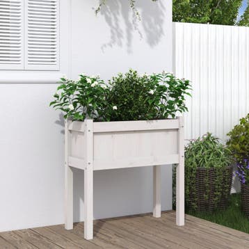 vidaXL Plantenbak met poten 70x31x70 cm massief grenenhout, Verzenden, Nieuw